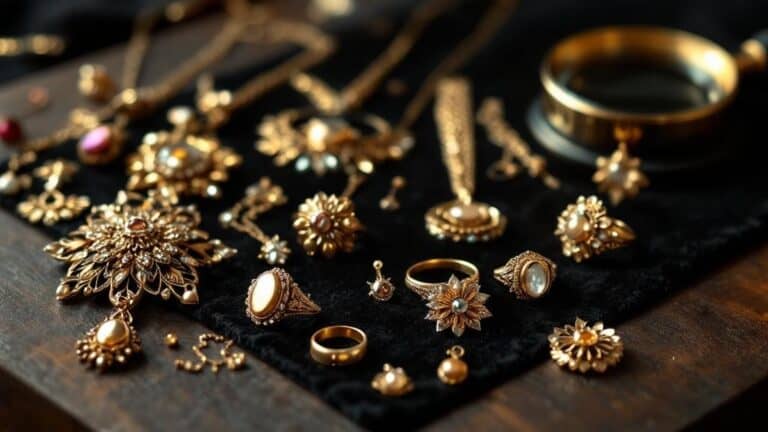 Goldschmuck auf schwarzem Samt arrangiert